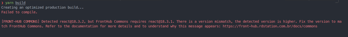 Build error for production because detected common dependency with higher MINOR/PATCH version